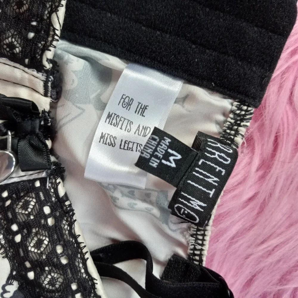 DK kawaii goth creepy cute dbl corset laced top & metal stud skirt set SOLD! - Picture 10 of 15